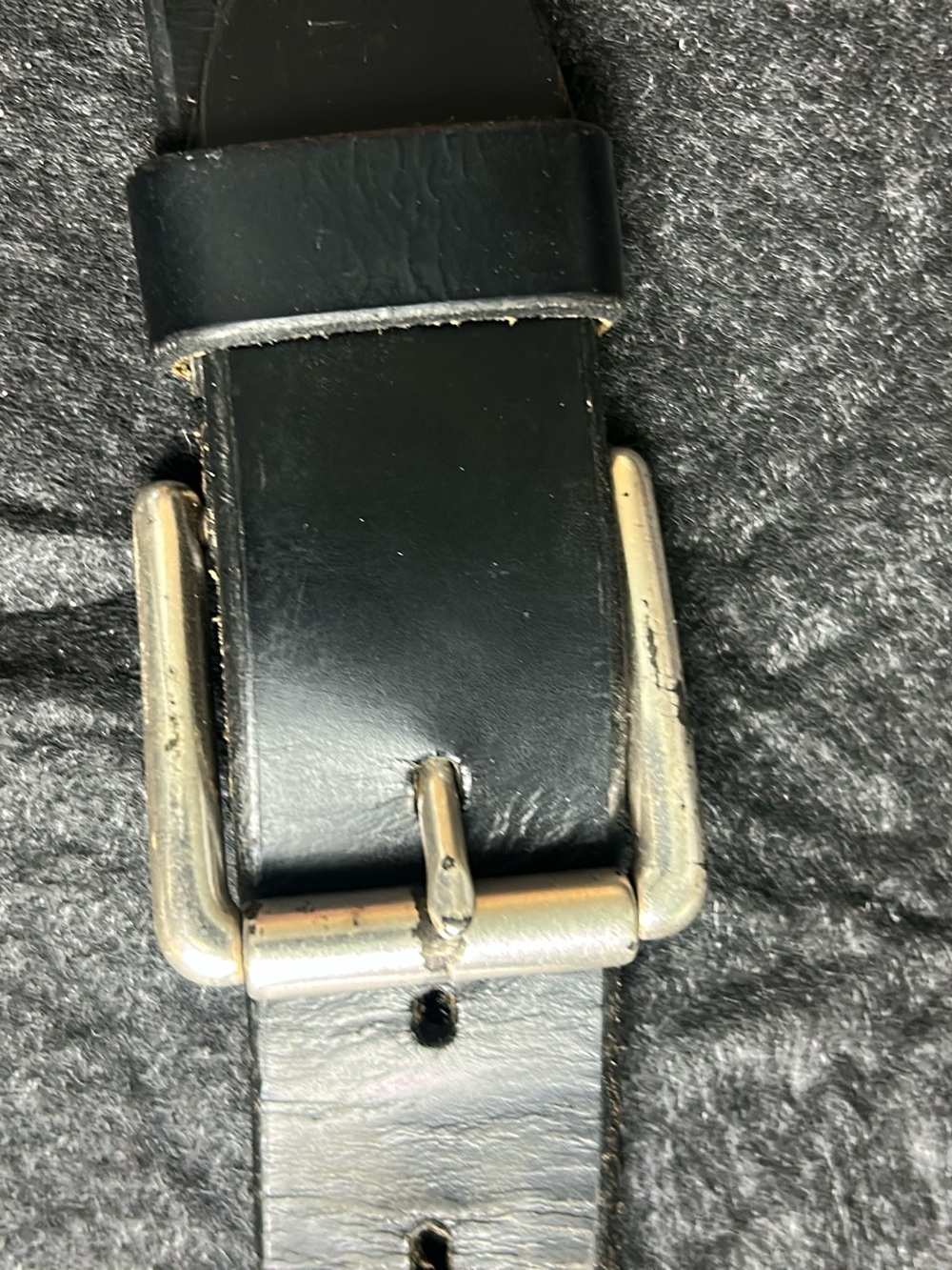 Docker’s Black Leather Men's Belt with Silver Buckle